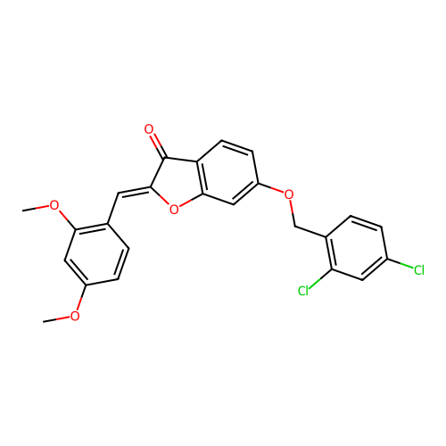 (Z)-6-((2,4-dichlorobenzyl)oxy)-2-(2,4-dimethoxybenzylidene)benzofuran-3(2H)-one structure