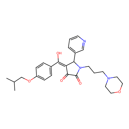 3-hydroxy-4-[4-(2-methylpropoxy)benzoyl]-1-[3-(morpholin-4-yl)propyl]-5-(pyridin-3-yl)-2,5-dihydro-1H-pyrrol-2-one structure