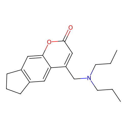 4-((dipropylamino)methyl)-7,8-dihydrocyclopenta[g]chromen-2(6H)-one structure