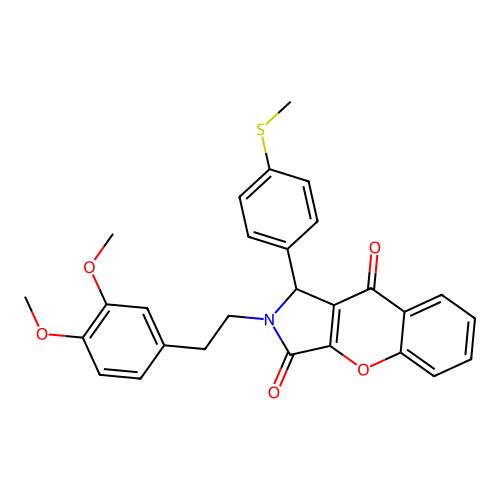 2-(3,4-dimethoxyphenethyl)-1-(4-(methylthio)phenyl)-1,2-dihydrochromeno[2,3-c]pyrrole-3,9-dione structure