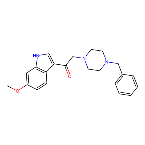 2-(4-benzylpiperazin-1-yl)-1-(6-methoxy-1H-indol-3-yl)ethanone structure