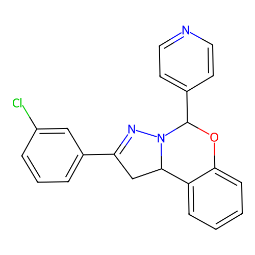 2-(3-Chlorophenyl)-5-(pyridin-4-yl)-1,10b-dihydropyrazolo[1,5-c][1,3]benzoxazine structure