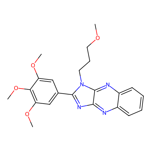 1-(3-methoxypropyl)-2-(3,4,5-trimethoxyphenyl)-1H-imidazo[4,5-b]quinoxaline structure