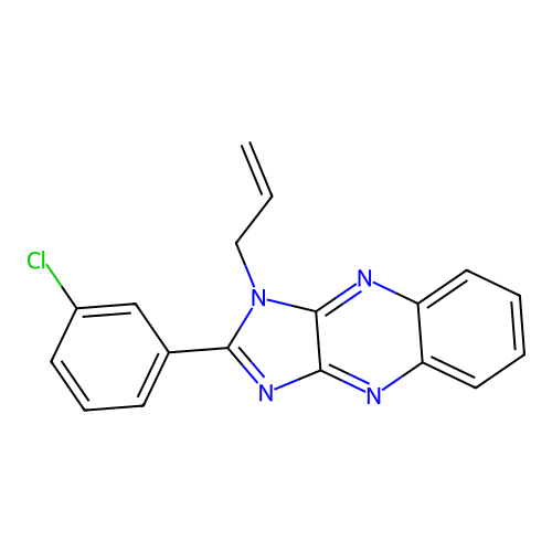 2-(3-chlorophenyl)-1-(prop-2-en-1-yl)-1H-imidazo[4,5-b]quinoxaline structure