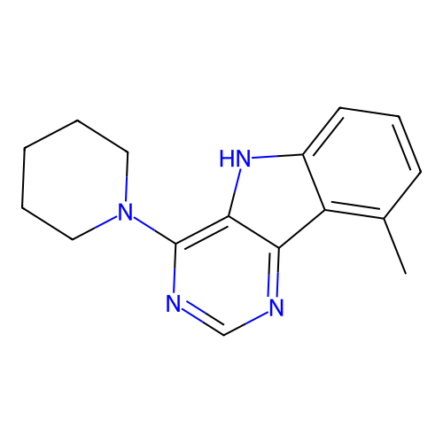 9-methyl-4-(piperidin-1-yl)-5H-pyrimido[5,4-b]indole structure