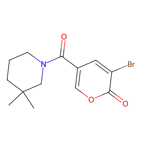 3-Bromo-5-(3,3-dimethylpiperidine-1-carbonyl)pyran-2-one structure