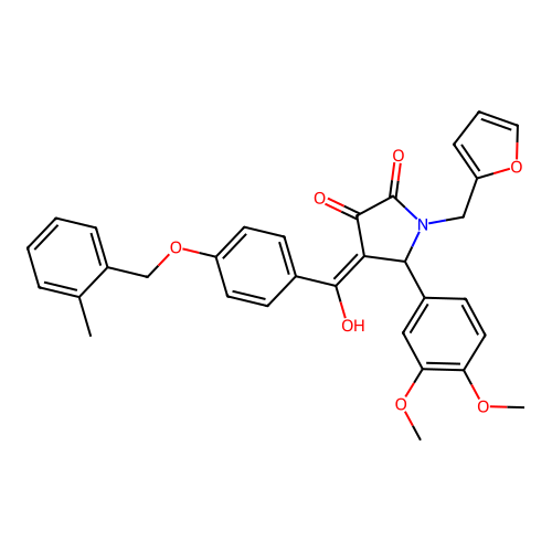 (4E)-5-(3,4-dimethoxyphenyl)-1-(furan-2-ylmethyl)-4-(hydroxy{4-[(2-methylbenzyl)oxy]phenyl}methylidene)pyrrolidine-2,3-dione structure