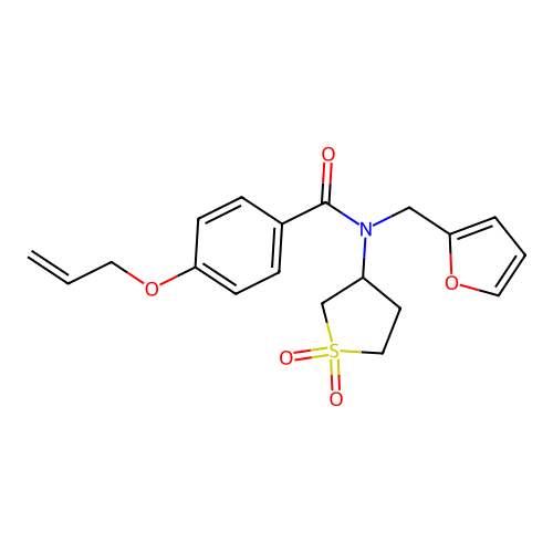 N-(1,1-dioxidotetrahydrothiophen-3-yl)-N-(furan-2-ylmethyl)-4-(prop-2-en-1-yloxy)benzamide structure