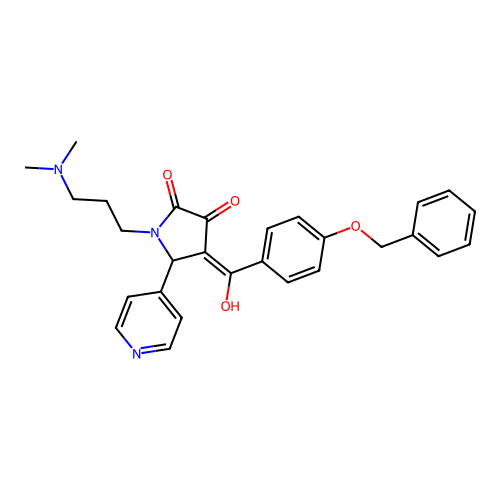 1-[3-(dimethylamino)propyl]-4-[hydroxy-(4-phenylmethoxyphenyl)methylidene]-5-pyridin-4-ylpyrrolidine-2,3-dione structure