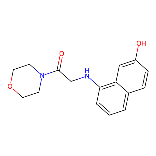 4-(((7-Hydroxy-1-naphthyl)amino)acetyl)morpholine structure