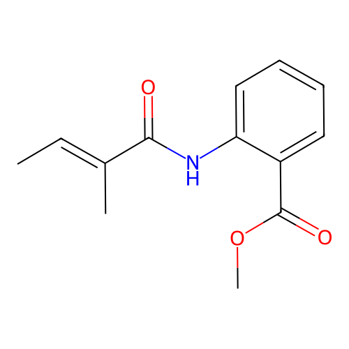 Methyl (E)-2-((2-methyl-1-oxo-2-butenyl)amino)benzoate structure