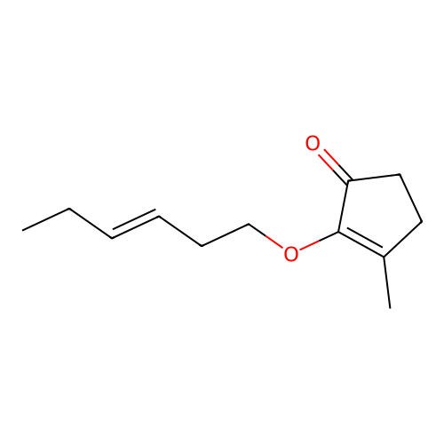 2-Hex-3-enoxy-3-methylcyclopent-2-en-1-one structure