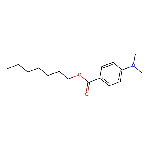 Heptyl 4-(dimethylamino)benzoate structure