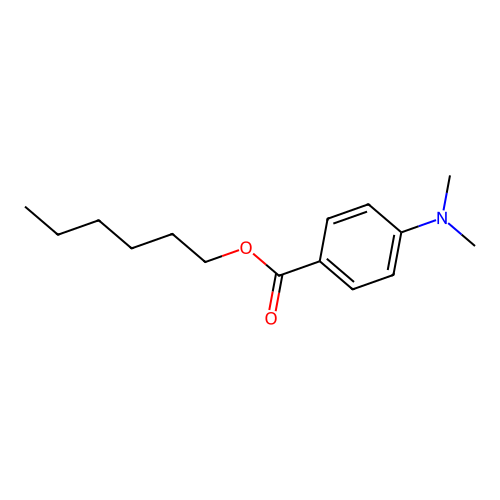 Hexyl 4-(dimethylamino)benzoate structure