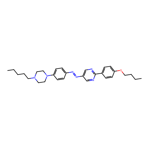2-(4-butoxyphenyl)-5-{(E)-[4-(4-pentylpiperazin-1-yl)phenyl]diazenyl}pyrimidine structure
