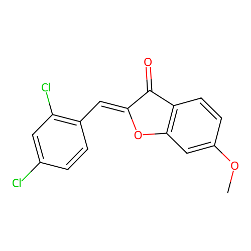 (Z)-2-(2,4-dichlorobenzylidene)-6-methoxybenzofuran-3(2H)-one structure