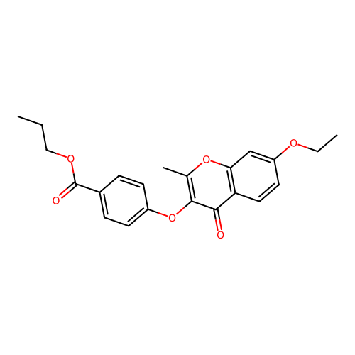propyl 4-[(7-ethoxy-2-methyl-4-oxo-4H-chromen-3-yl)oxy]benzoate structure