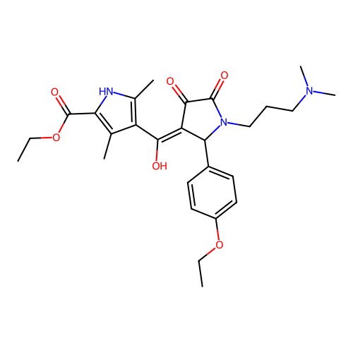 ethyl 4-({1-[3-(dimethylamino)propyl]-2-(4-ethoxyphenyl)-4-hydroxy-5-oxo(3-pyr rolin-3-yl)}carbonyl)-3,5-dimethylpyrrole-2-carboxylate structure