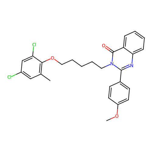 3-(5-(2,4-dichloro-6-methylphenoxy)pentyl)-2-(4-methoxyphenyl)quinazolin-4(3H)-one structure