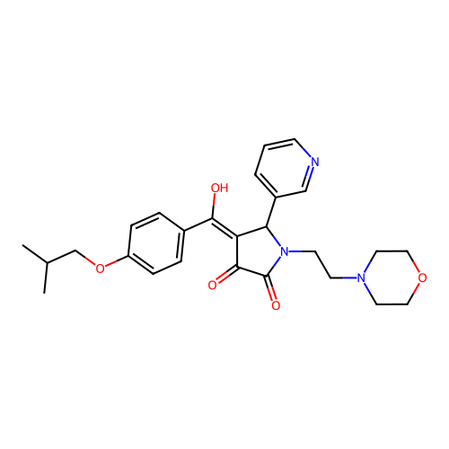 3-hydroxy-4-[4-(2-methylpropoxy)benzoyl]-1-[2-(morpholin-4-yl)ethyl]-5-(pyridin-3-yl)-2,5-dihydro-1H-pyrrol-2-one structure