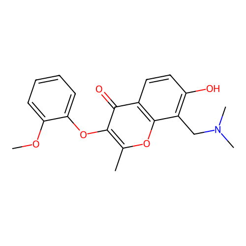 8-Dimethylaminomethyl-7-hydroxy-3-(2-methoxy-phenoxy)-2-methyl-chromen-4-one structure