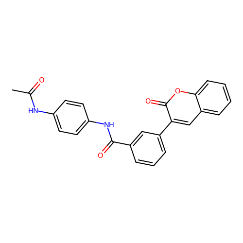 N-[4-(acetylamino)phenyl]-3-(2-oxo-2H-chromen-3-yl)benzamide structure