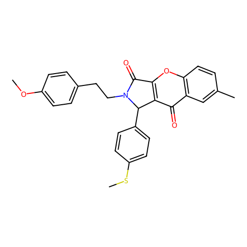 2-(4-methoxyphenethyl)-7-methyl-1-(4-(methylthio)phenyl)-1,2-dihydrochromeno[2,3-c]pyrrole-3,9-dione structure