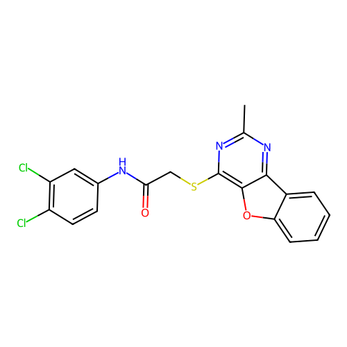 N-(3,4-dichlorophenyl)-2-((2-methylbenzofuro[3,2-d]pyrimidin-4-yl)thio)acetamide structure