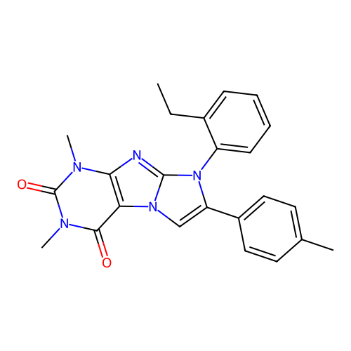 6-(2-ethylphenyl)-2,4-dimethyl-7-(4-methylphenyl)purino[7,8-a]imidazole-1,3-dione structure