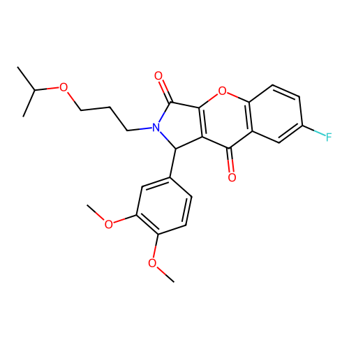 1-(3,4-dimethoxyphenyl)-7-fluoro-2-(3-isopropoxypropyl)-1,2-dihydrochromeno[2,3-c]pyrrole-3,9-dione structure