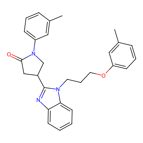 1-(m-tolyl)-4-(1-(3-(m-tolyloxy)propyl)-1H-benzo[d]imidazol-2-yl)pyrrolidin-2-one structure
