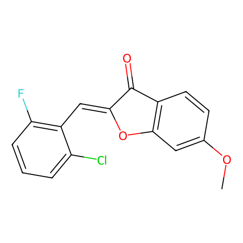 (Z)-2-(2-chloro-6-fluorobenzylidene)-6-methoxybenzofuran-3(2H)-one structure
