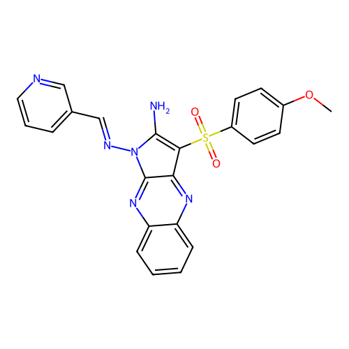 3-[(4-methoxyphenyl)sulfonyl]-N~1~-[(E)-pyridin-3-ylmethylidene]-1H-pyrrolo[2,3-b]quinoxaline-1,2-diamine structure