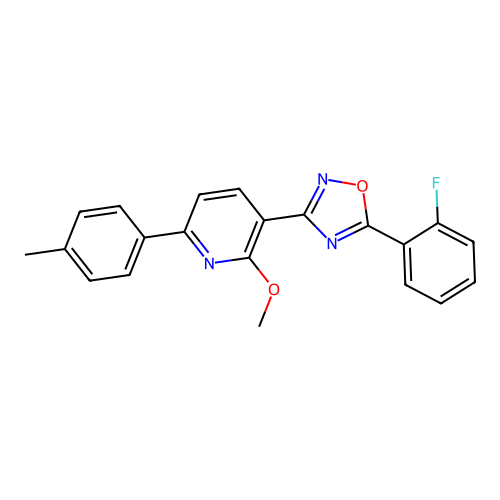 3-[5-(2-Fluorophenyl)-1,2,4-oxadiazol-3-yl]-2-methoxy-6-(4-methylphenyl)pyridine structure