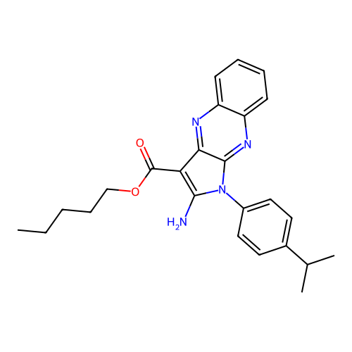 pentyl 2-amino-1-(4-isopropylphenyl)-1H-pyrrolo[2,3-b]quinoxaline-3-carboxylate structure