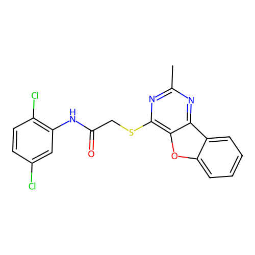 N-(2,5-dichlorophenyl)-2-((2-methylbenzofuro[3,2-d]pyrimidin-4-yl)thio)acetamide structure