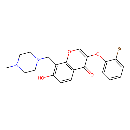 3-(2-Bromophenoxy)-7-hydroxy-8-[(4-methylpiperazinyl)methyl]chromen-4-one structure
