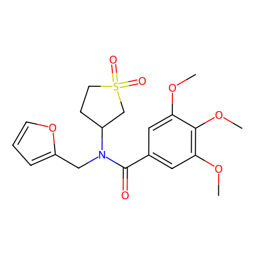 N-(1,1-dioxidotetrahydrothiophen-3-yl)-N-(furan-2-ylmethyl)-3,4,5-trimethoxybenzamide structure