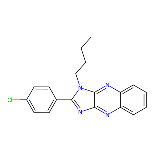 1-butyl-2-(4-chlorophenyl)-1H-imidazo[4,5-b]quinoxaline structure