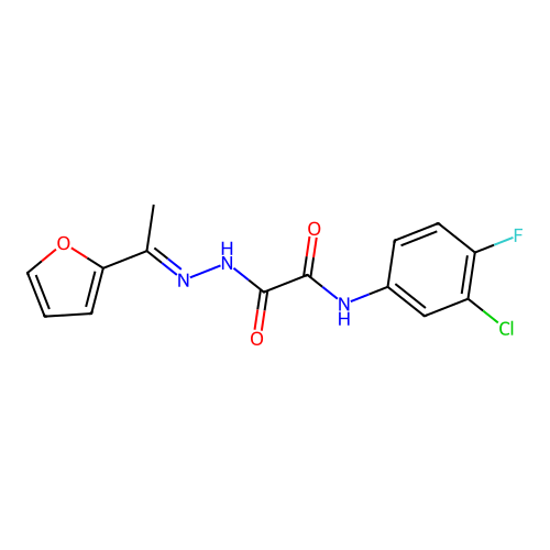C14H11ClFN3O3 structure