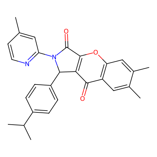 6,7-dimethyl-2-(4-methylpyridin-2-yl)-1-[4-(propan-2-yl)phenyl]-1,2-dihydrochromeno[2,3-c]pyrrole-3,9-dione structure