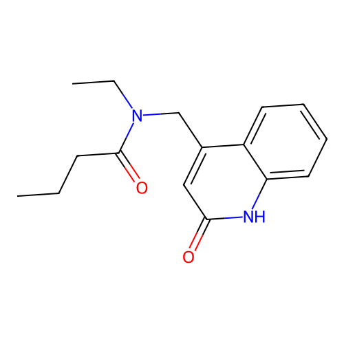 N-ethyl-N-[(2-hydroxyquinolin-4-yl)methyl]butanamide structure