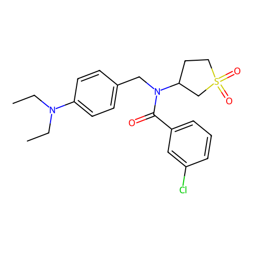 3-chloro-N-[4-(diethylamino)benzyl]-N-(1,1-dioxidotetrahydrothiophen-3-yl)benzamide structure