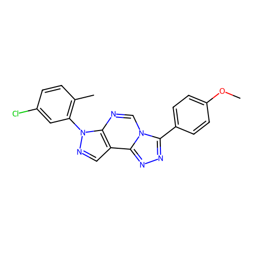7-(5-chloro-2-methylphenyl)-3-(4-methoxyphenyl)-7H-pyrazolo[4,3-e][1,2,4]triazolo[4,3-c]pyrimidine structure