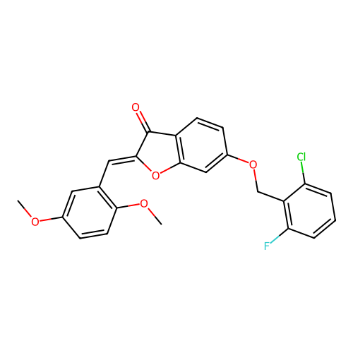 (Z)-6-((2-chloro-6-fluorobenzyl)oxy)-2-(2,5-dimethoxybenzylidene)benzofuran-3(2H)-one structure