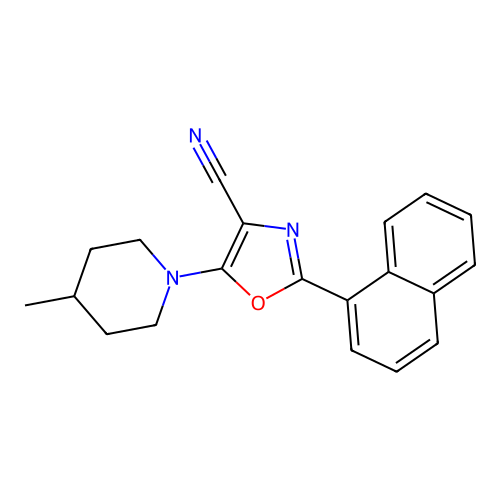5-(4-Methylpiperidin-1-yl)-2-(naphthalen-1-yl)-1,3-oxazole-4-carbonitrile structure