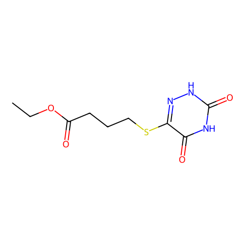 ethyl 4-[(3,5-dioxo-2H-1,2,4-triazin-6-yl)sulfanyl]butanoate structure