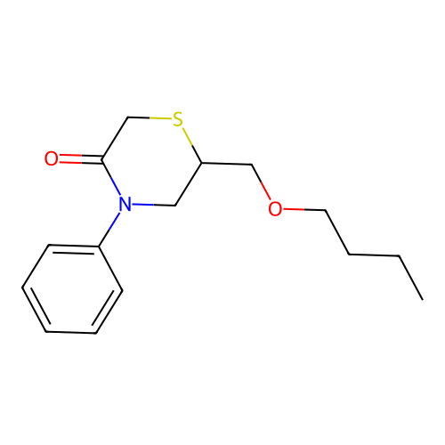 3-Thiomorpholinone, 6-(butoxymethyl)-4-phenyl- structure