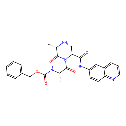 6-(N-carbobenzoxy-alanyl-alanyl-alanylamido)quinoline structure