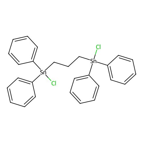 (Propane-1,3-diyl)bis[chloro(diphenyl)stannane] structure